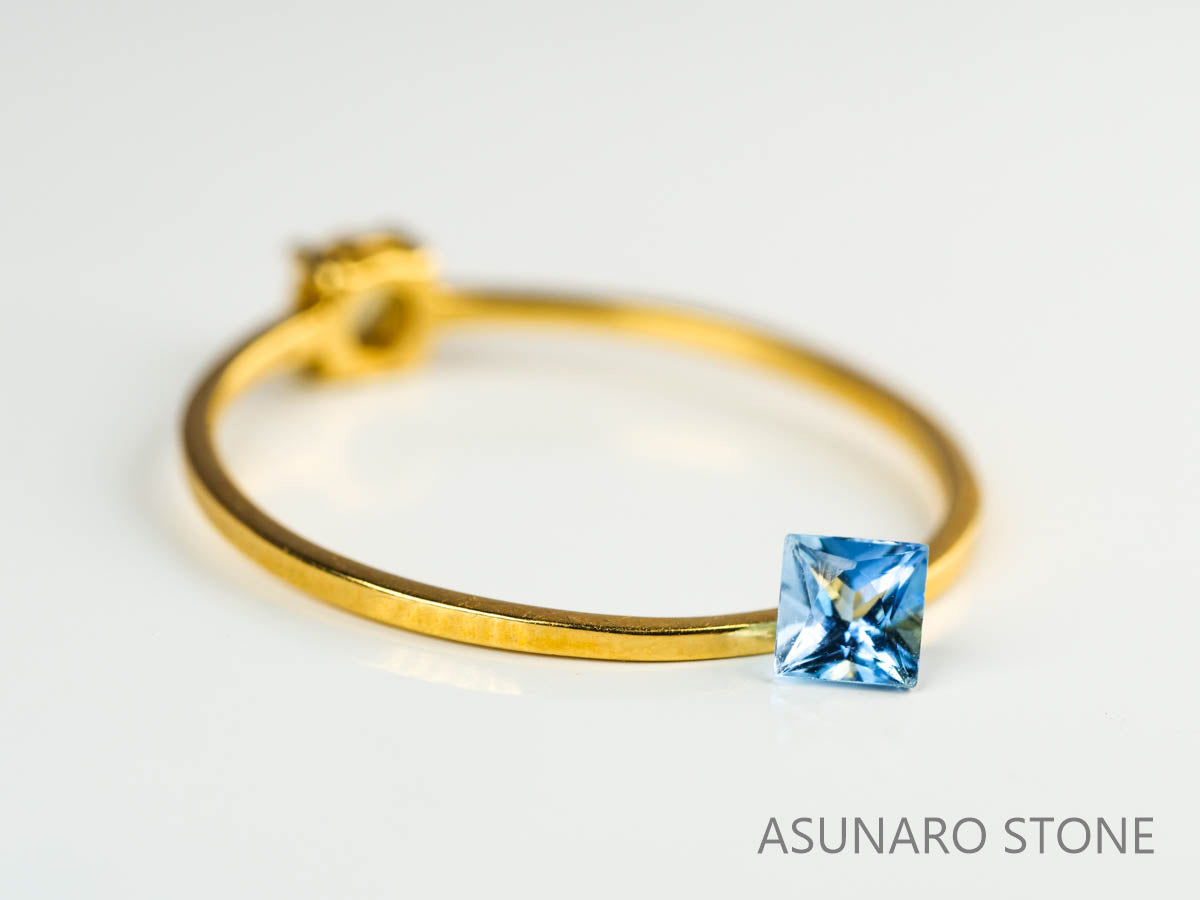 サンタマリアアクアマリン プリンセスカット ブラジル産　0.16ct【230529-1704】