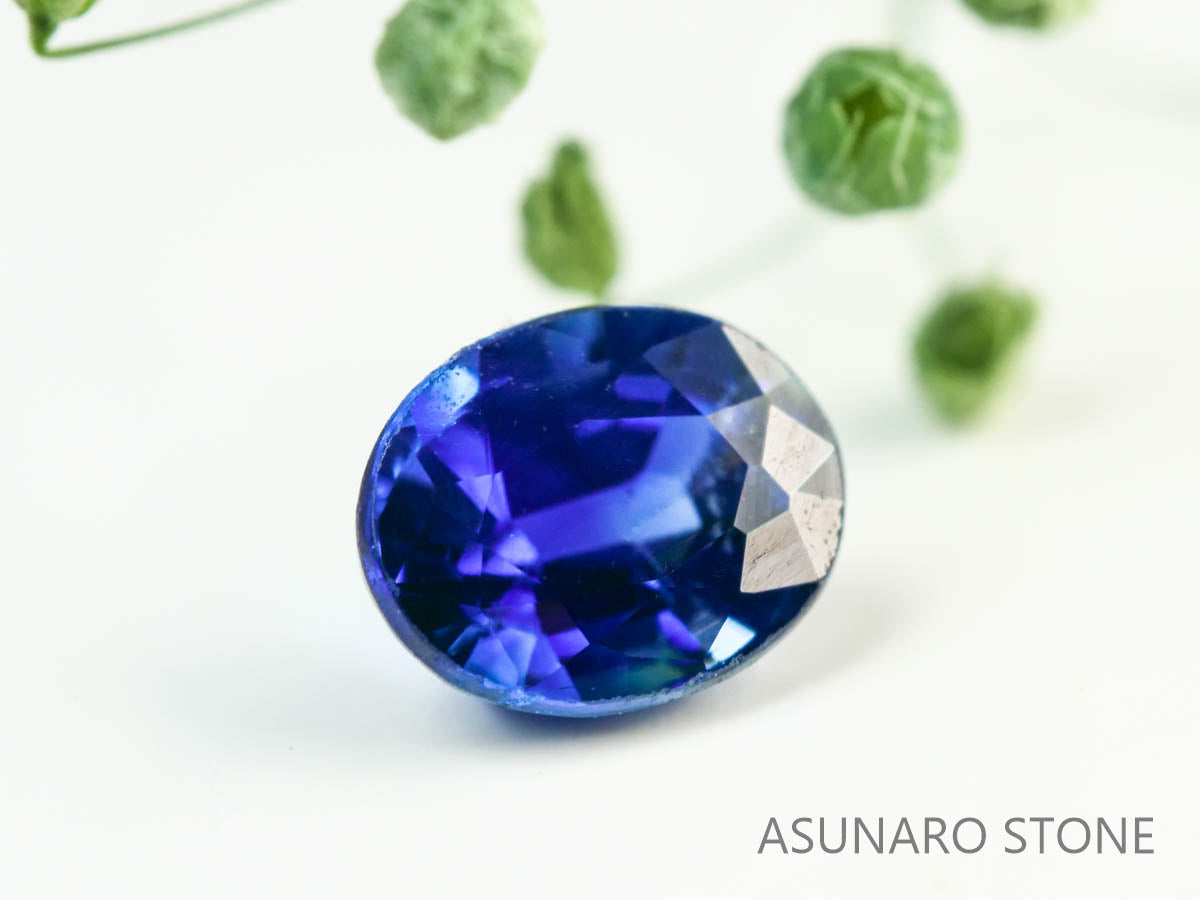 バイカラーサファイア 　オーバルカット　 スリランカ産　0.41ct【230619-1706】