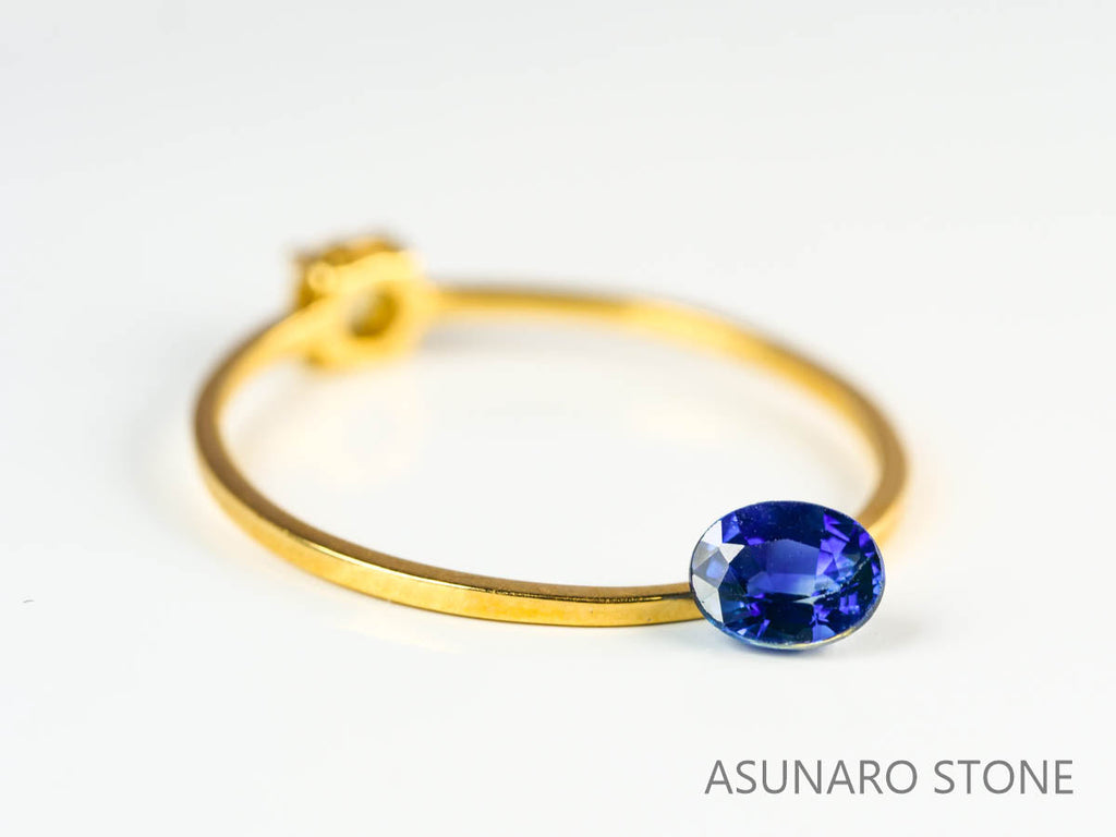 バイカラーサファイア 　オーバルカット　 スリランカ産　0.41ct【230619-1706】