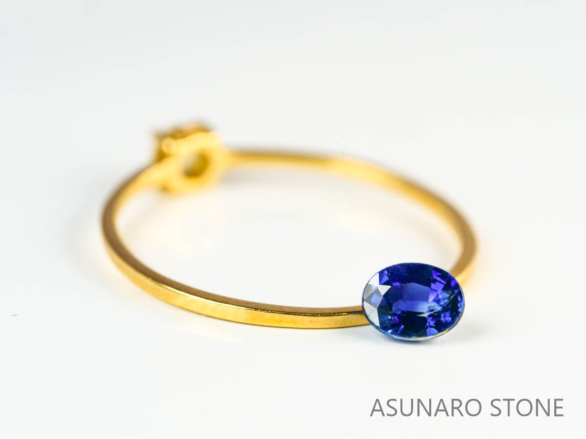 バイカラーサファイア 　オーバルカット　 スリランカ産　0.41ct【230619-1706】