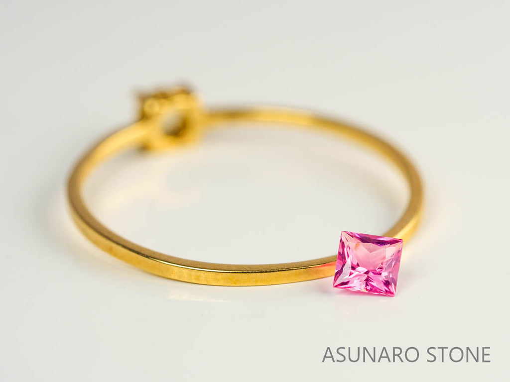 ホットピンクスピネル 　プリンセスカット　スリランカ産　0.15ct　【230731-1671】