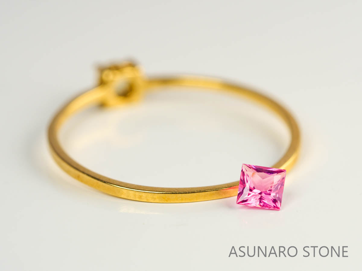 ホットピンクスピネル 　プリンセスカット　スリランカ産　0.15ct　【230731-1671】