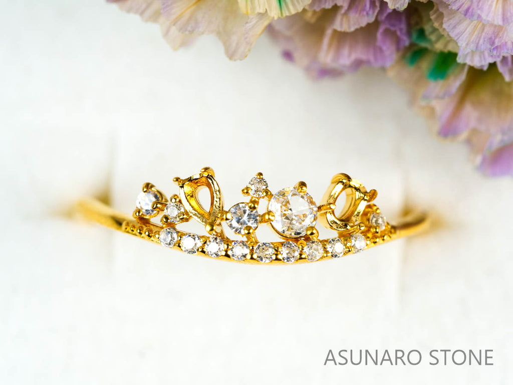 【お仕立て用】空枠番号：4991C　リング枠　ティアラ【オーダージュエリー用】