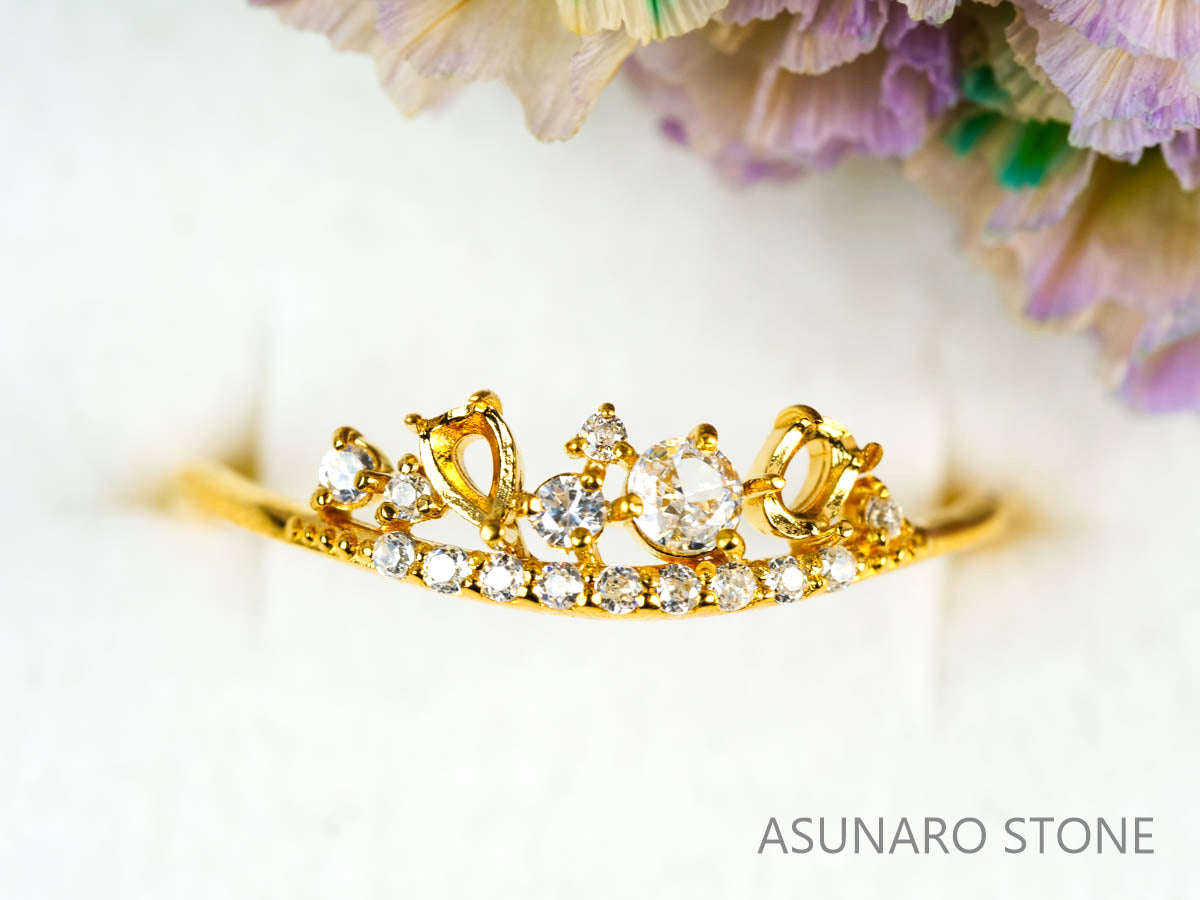 【お仕立て用】空枠番号：4991C　リング枠　ティアラ【オーダージュエリー用】