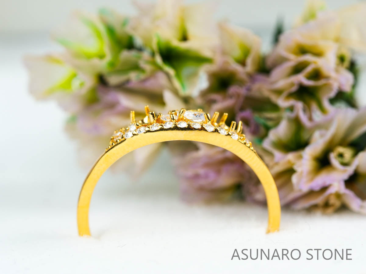 【お仕立て用】空枠番号：4991C　リング枠　ティアラ【オーダージュエリー用】