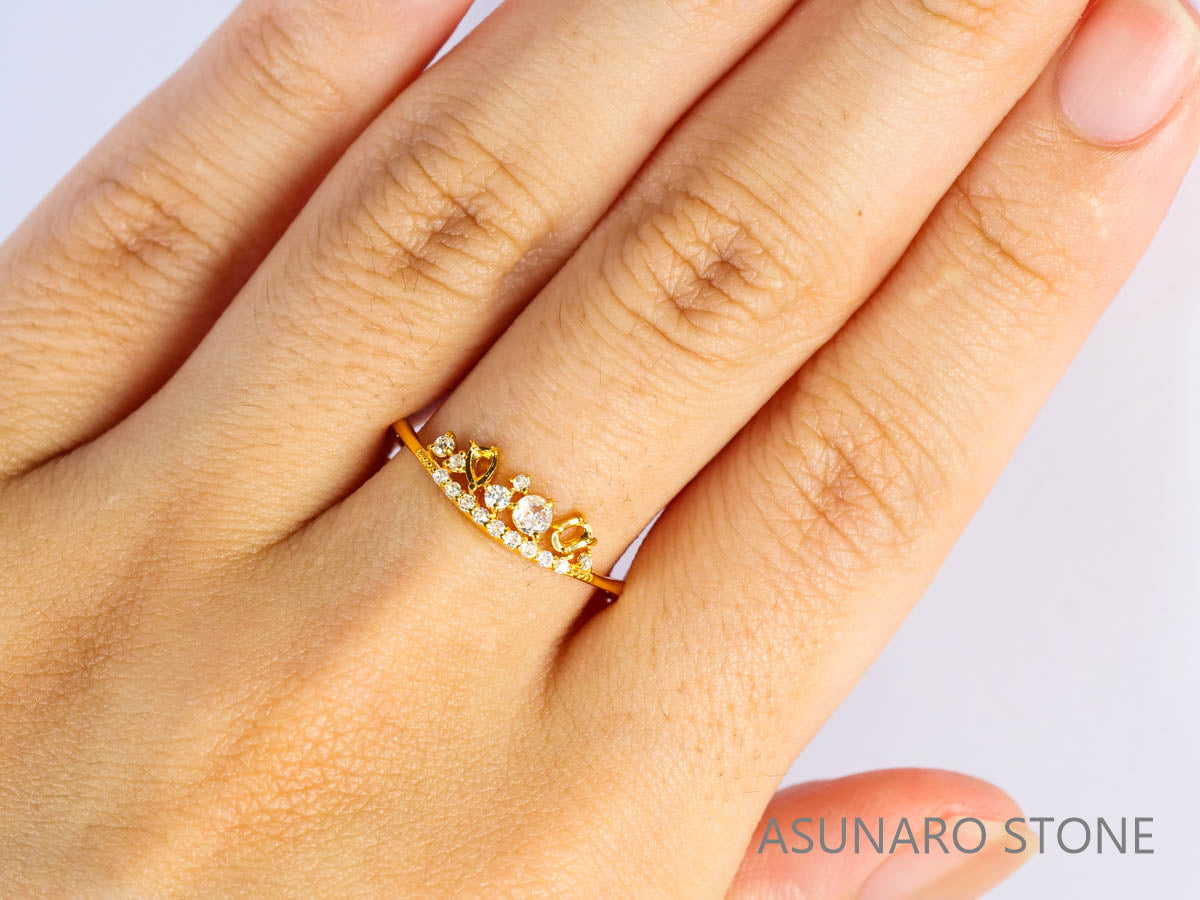 【お仕立て用】空枠番号：4991C　リング枠　ティアラ【オーダージュエリー用】