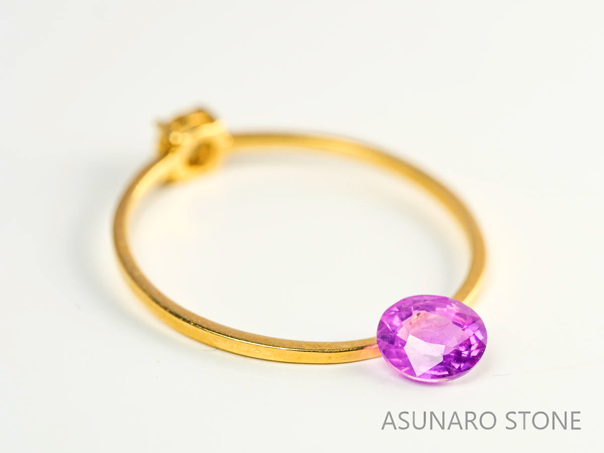 パープルサファイア 　オーバルカット　 スリランカ産　0.45ct【230703-1737】