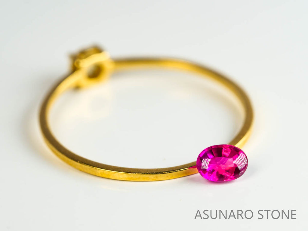 ピジョンブラッドルビー　バフトップカット　 タイ産　0.25ct　鑑別書付き  【230815-229】