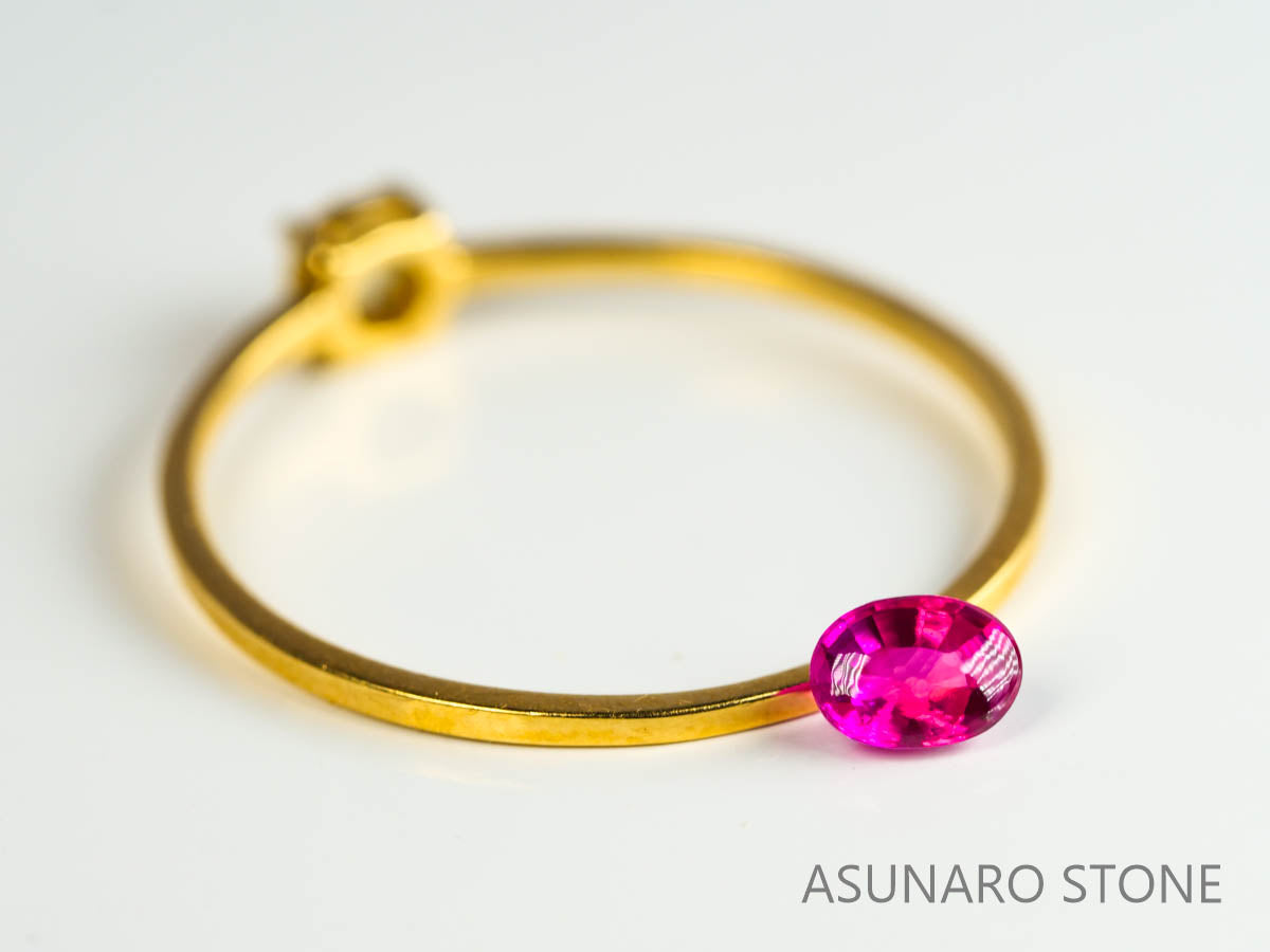 ピジョンブラッドルビー　バフトップカット　 タイ産　0.25ct　鑑別書付き  【230815-229】