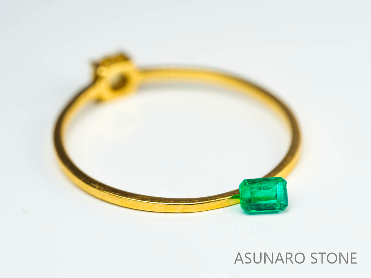 エメラルド　エメラルドカット　コロンビア産　0.14ct【230906-1840】