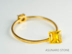 イエローサファイア 　スクエアカット　 スリランカ産　0.68ct【230816-1842】