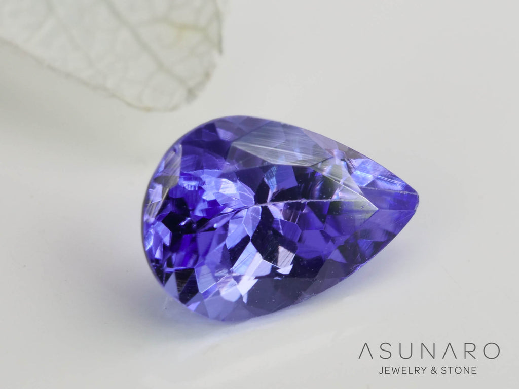 タンザナイト  ペアシェイプ　タンザニア産　0.76ct【240808-1800】