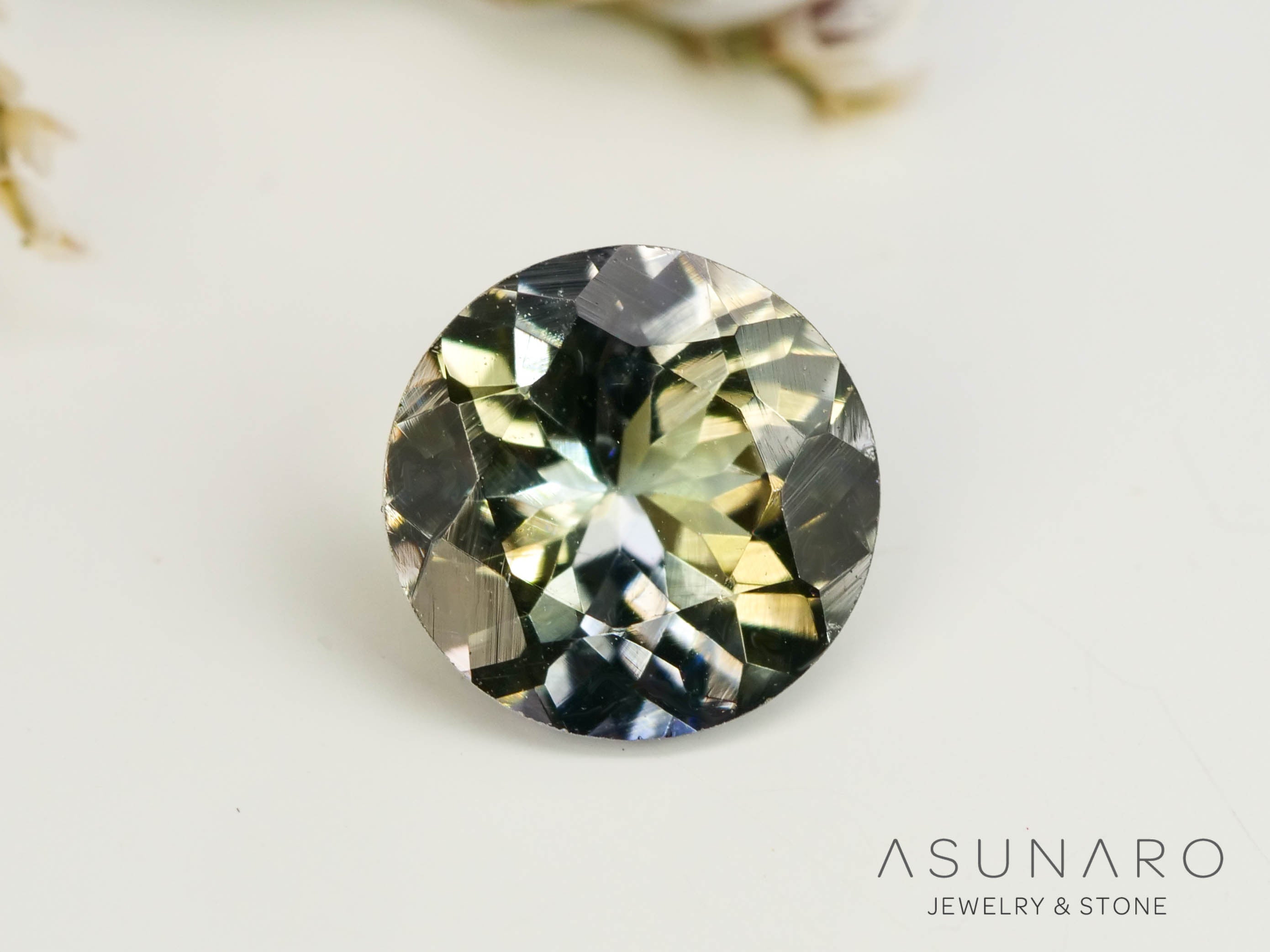 バイカラーゾイサイト（タンザナイト）  ラウンドカット　タンザニア産　0.63ct【250130-1786】