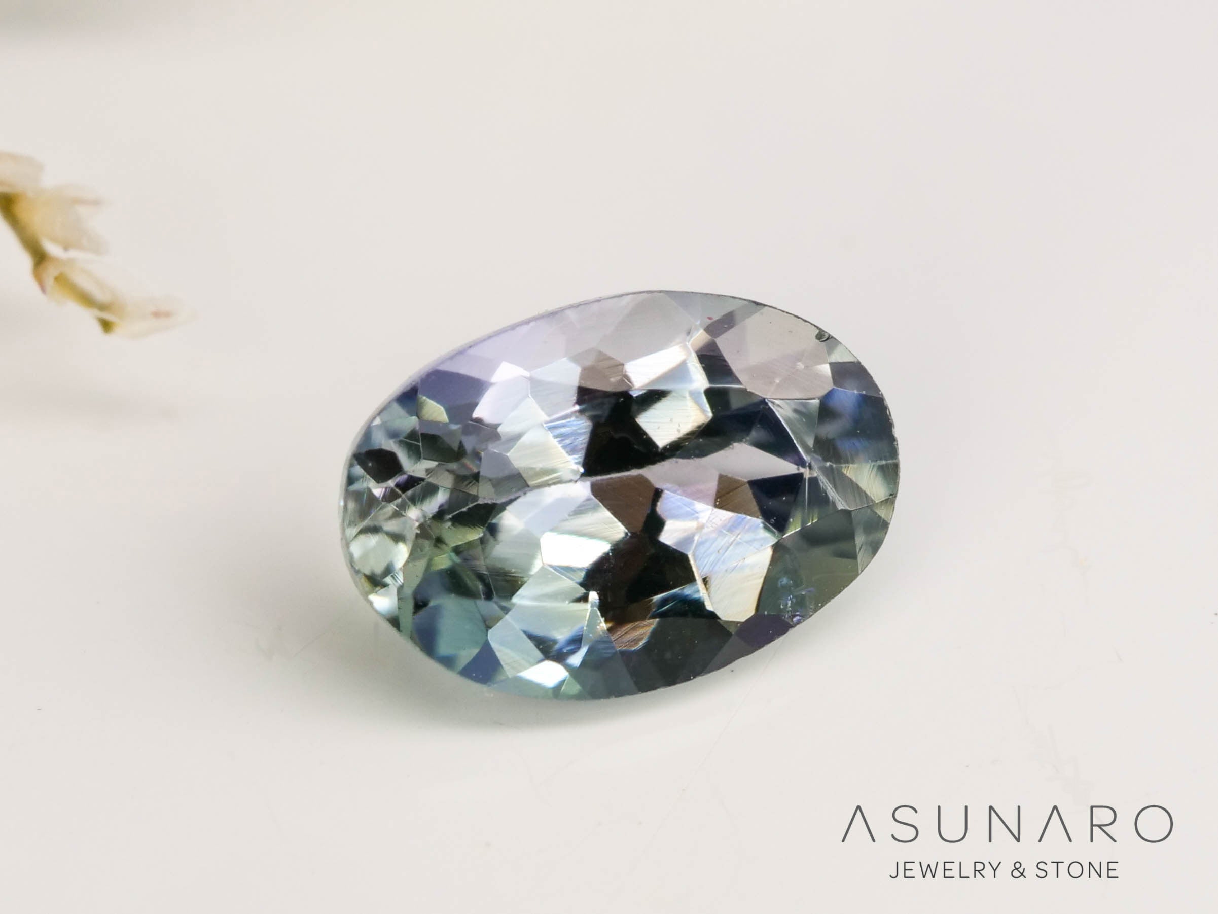 バイカラーゾイサイト（タンザナイト）オーバルカット　タンザニア産　0.55ct【250130-1790】