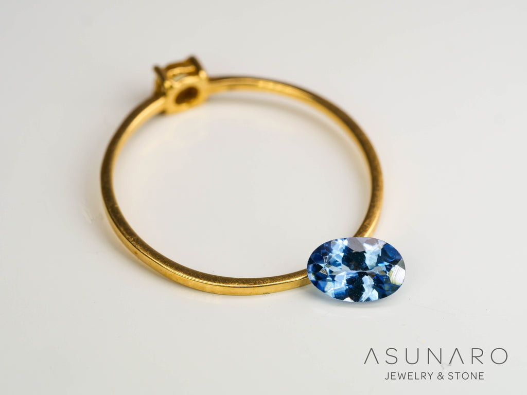 バイカラーゾイサイト（タンザナイト）オーバルカット　タンザニア産　0.47ct【250130-1793】