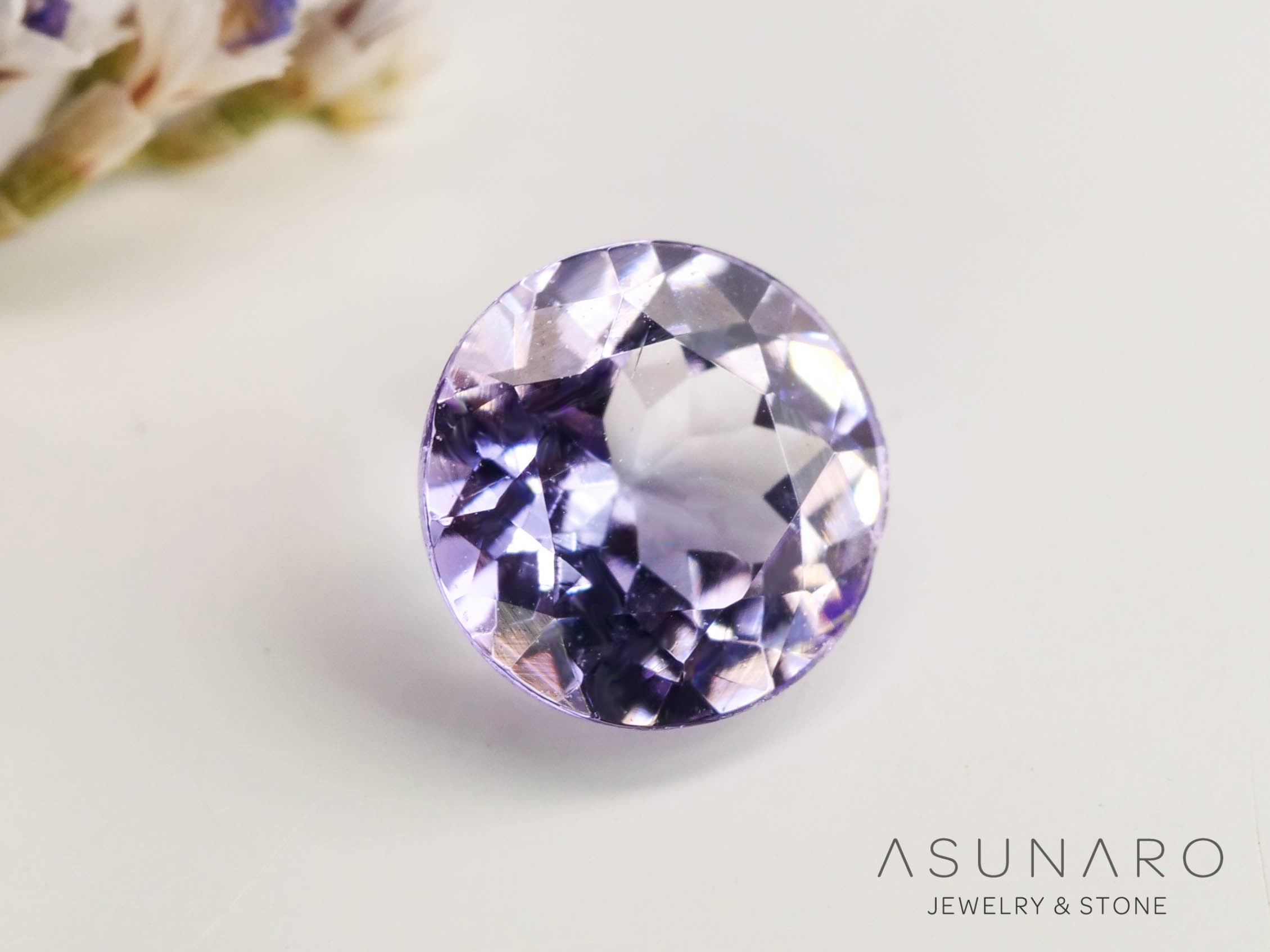 ピンクゾイサイト　ラウンドカット　タンザニア産　0.46ct【250130-1794】