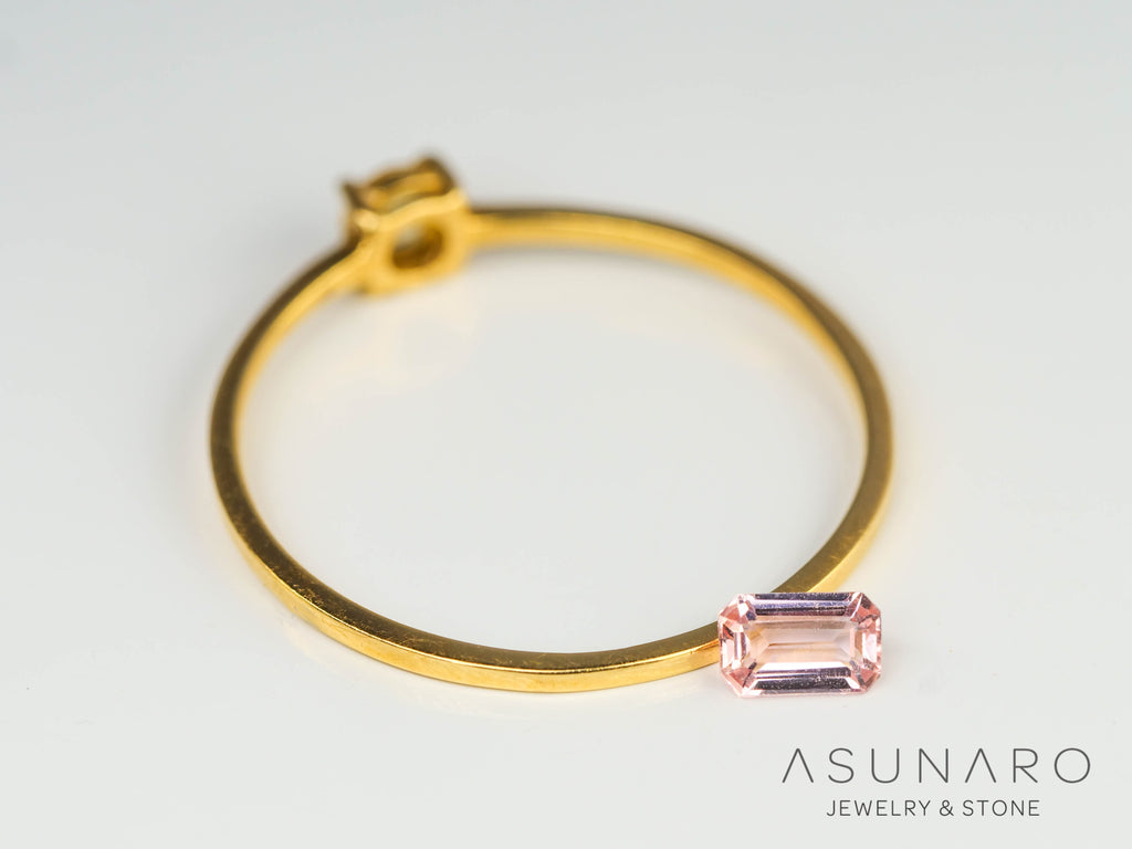 インペリアルトパーズ　エメラルドカット　0.18ct　ブラジル産　【2406016-2153】