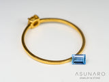 タトゥーアクアマリン  スクエアカット　ブラジル・タトゥー鉱山産　0.14ct【240705-2158】