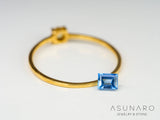 タトゥーアクアマリン  スクエアカット　ブラジル・タトゥー鉱山産　0.20ct【240705-2159】