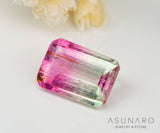 桜餅バイカラートルマリン　エメラルドカット　コンゴ産　0.45ct【240523-2168】