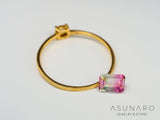 桜餅バイカラートルマリン　エメラルドカット　コンゴ産　0.45ct【240523-2168】