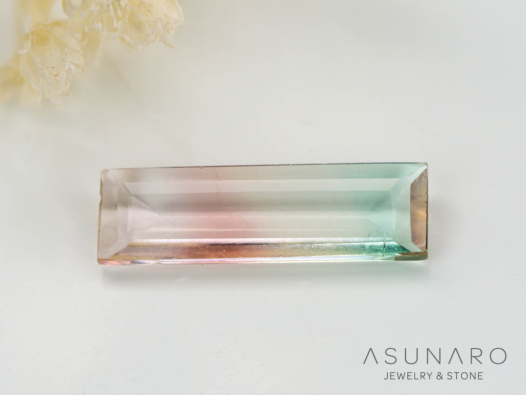 パーティーカラードトルマリン　スクエアカット　コンゴ産　1.03ct【240807-2172】