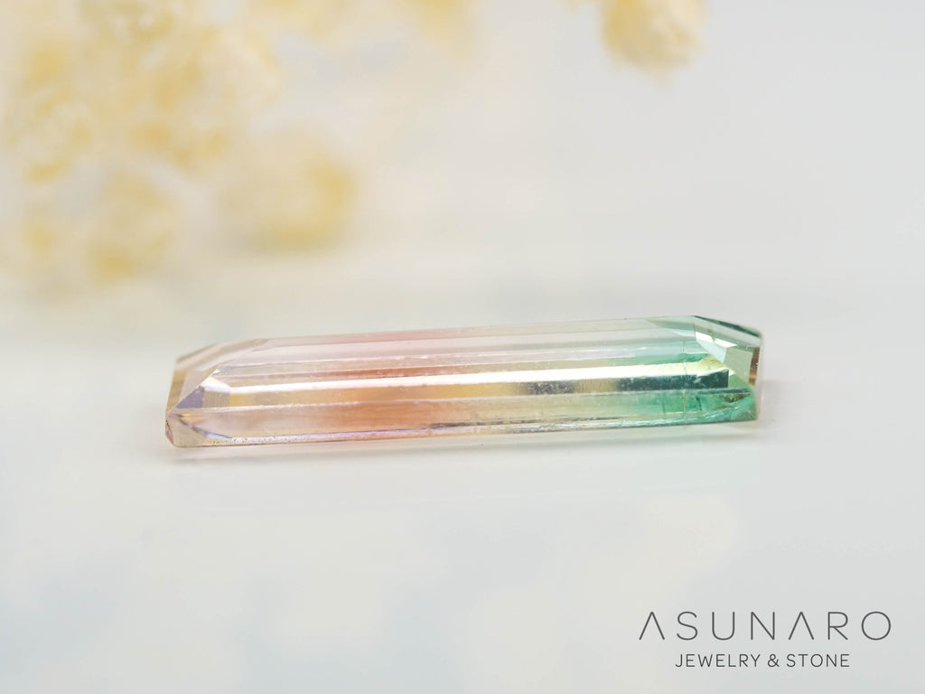 パーティーカラードトルマリン　スクエアカット　コンゴ産　1.03ct【240807-2172】