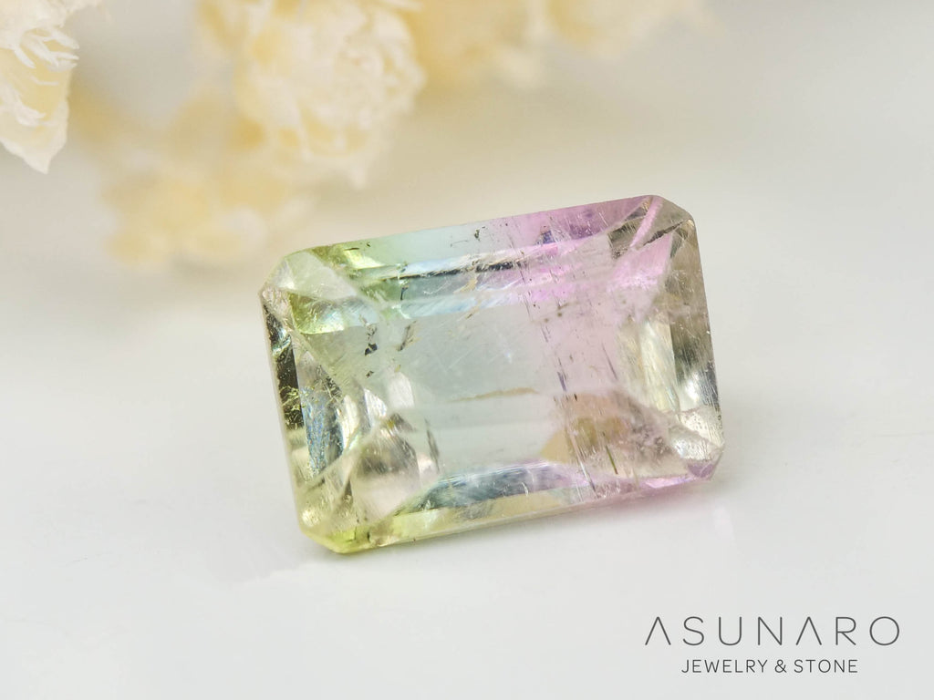 パーティーカラードトルマリン　エメラルドカット　コンゴ産　0.71ct【240807-2174】