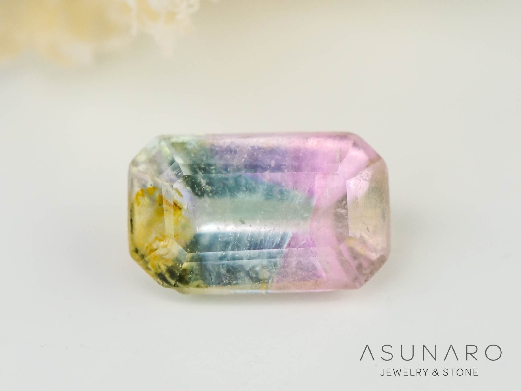 パーティーカラードトルマリン　エメラルドカット　コンゴ産　0.30ct【240807-2175】