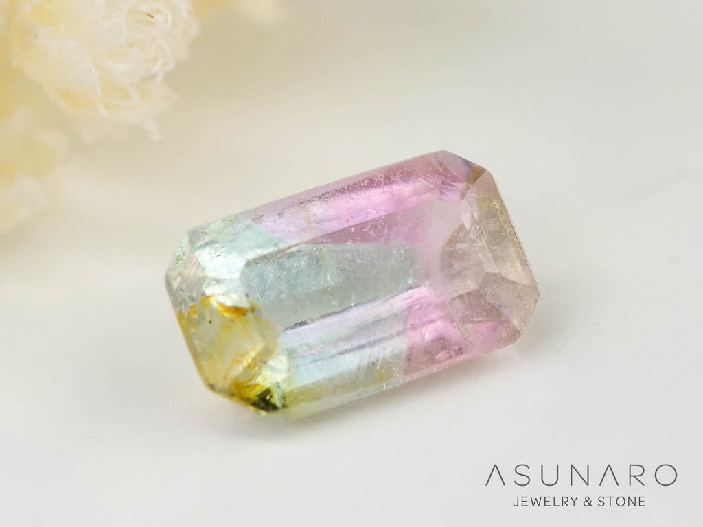 パーティーカラードトルマリン　エメラルドカット　コンゴ産　0.30ct【240807-2175】