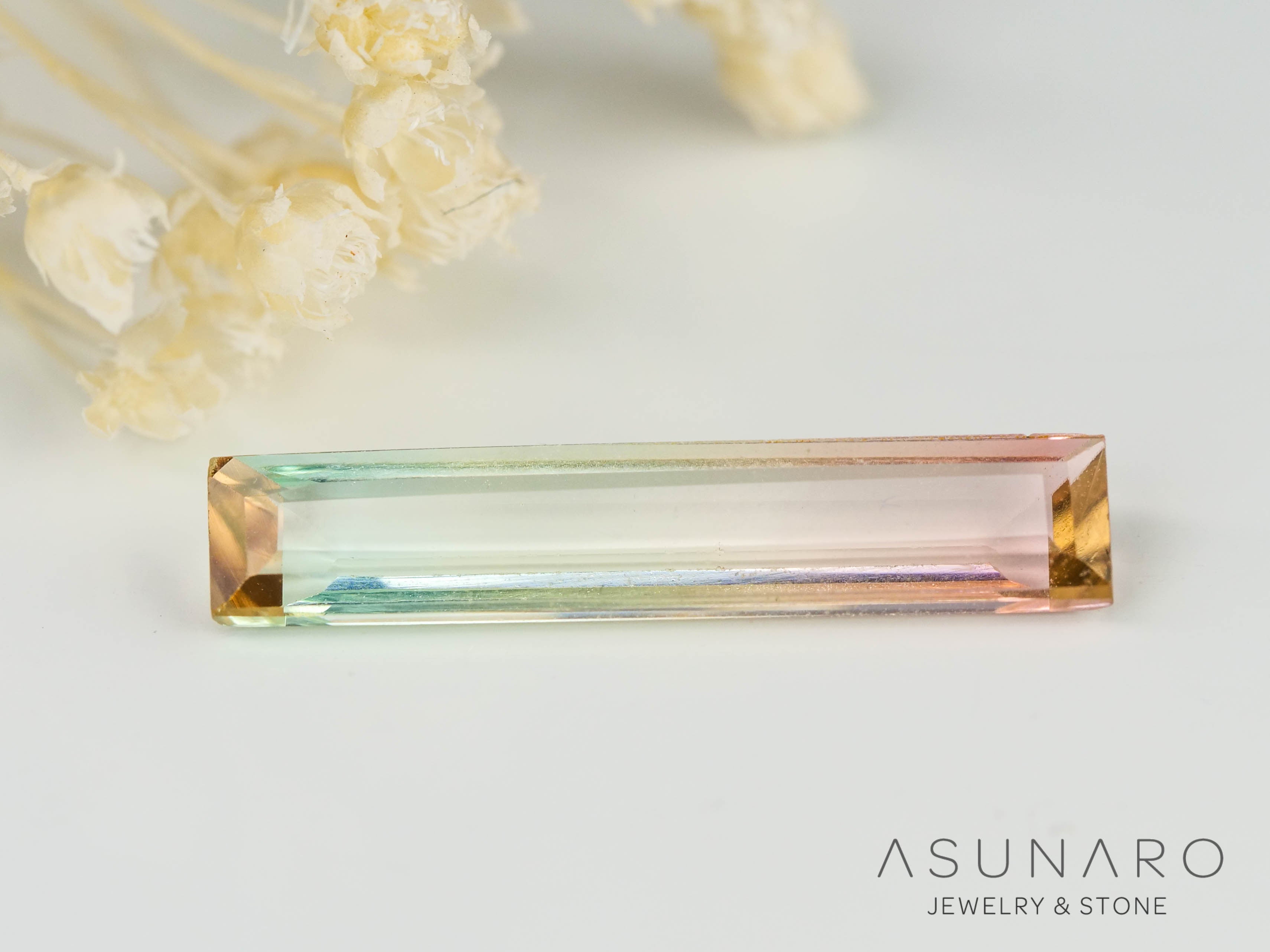 バイカラートルマリン　スクエアカット　コンゴ産　1.29ct【240807-2179】