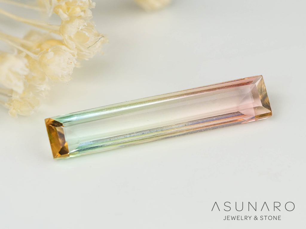 バイカラートルマリン　スクエアカット　コンゴ産　1.29ct【240807-2179】