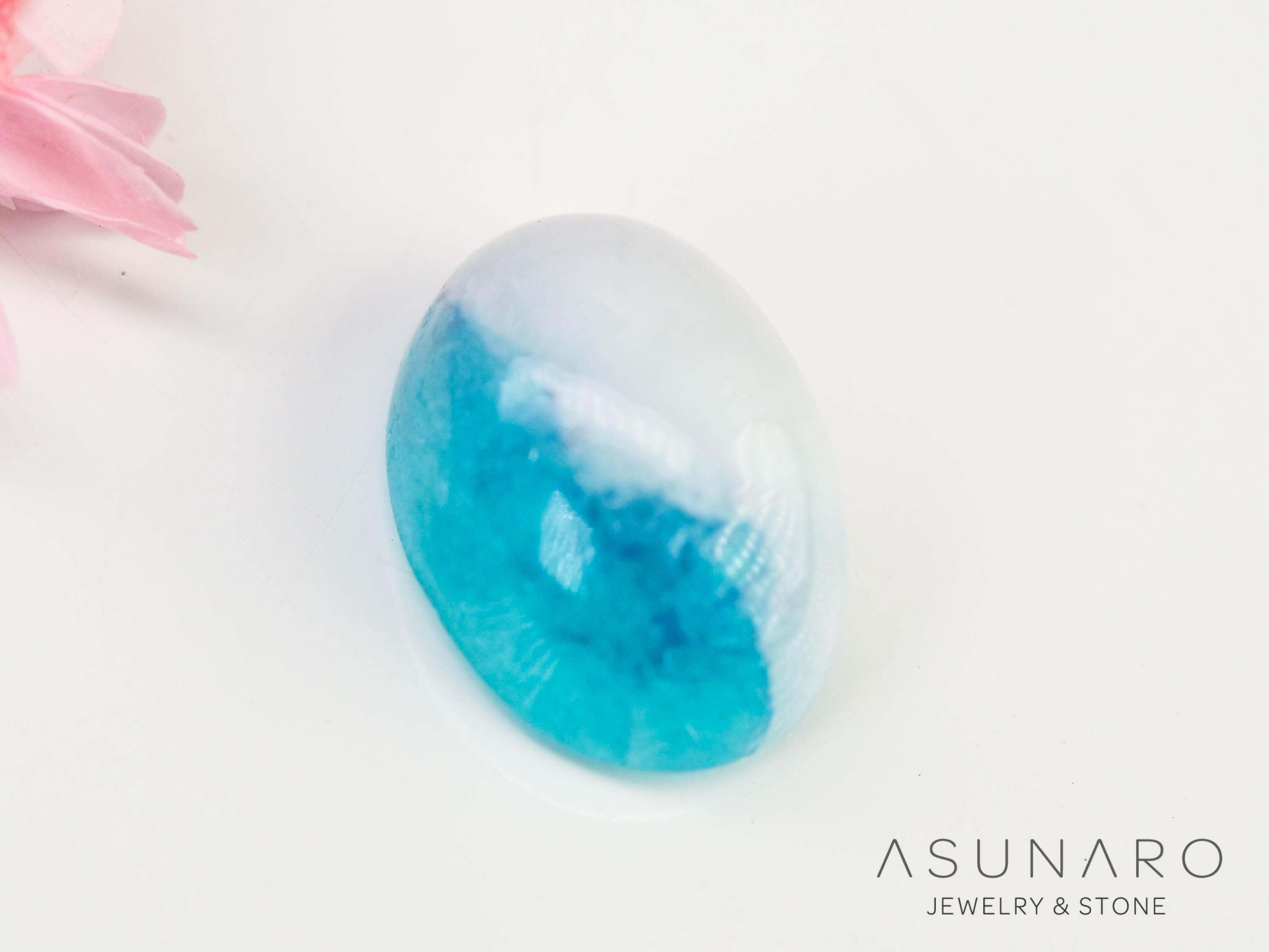 パライバトルマリンインクォーツ　カボション　ブラジル産 　0.95ct 【240523-2225】