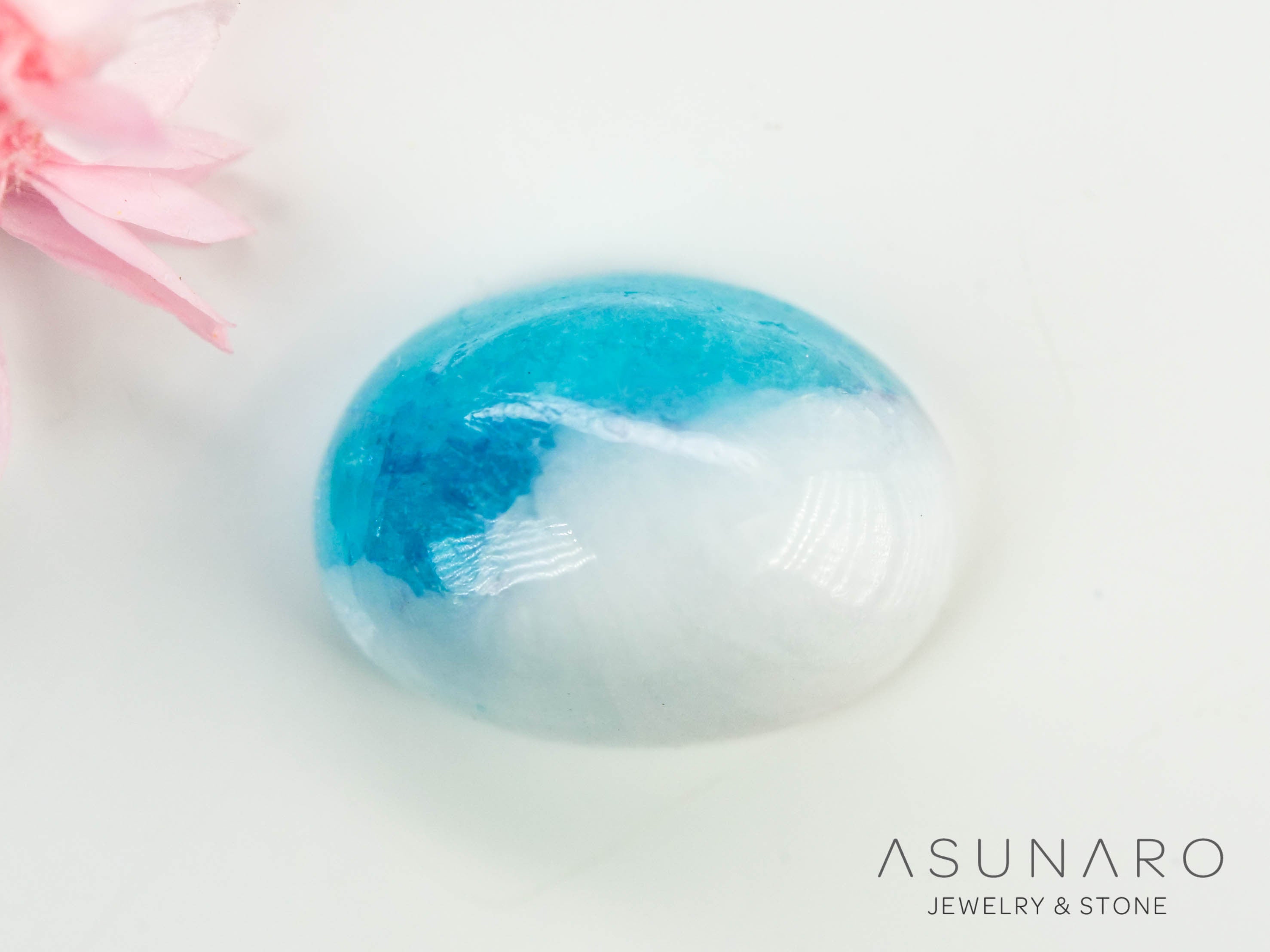 パライバトルマリンインクォーツ　カボション　ブラジル産 　0.95ct 【240523-2225】