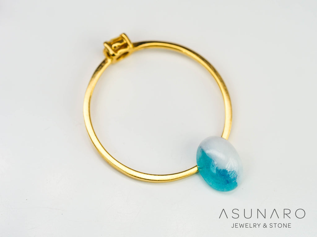 パライバトルマリンインクォーツ　カボション　ブラジル産 　0.95ct 【240523-2225】