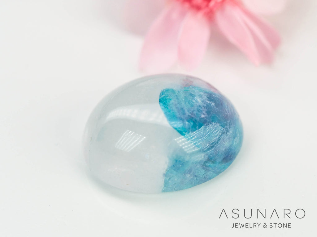 パライバトルマリンインクォーツ　カボション　ブラジル産 　0.95ct 【240523-2226】