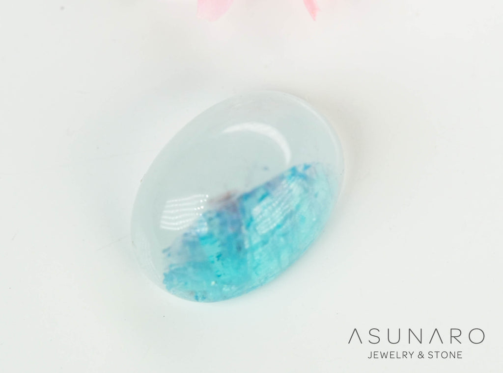 パライバトルマリンインクォーツ　カボション　ブラジル産 　0.96ct 【240523-2227】