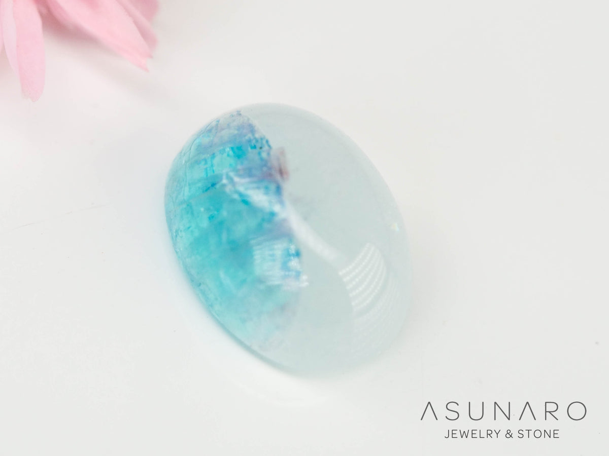 パライバトルマリンインクォーツ　カボション　ブラジル産 　0.96ct 【240523-2227】