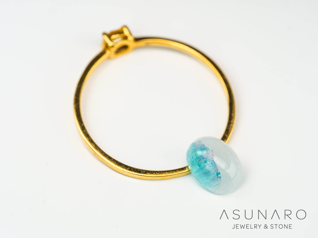 パライバトルマリンインクォーツ　カボション　ブラジル産 　0.96ct 【240523-2227】