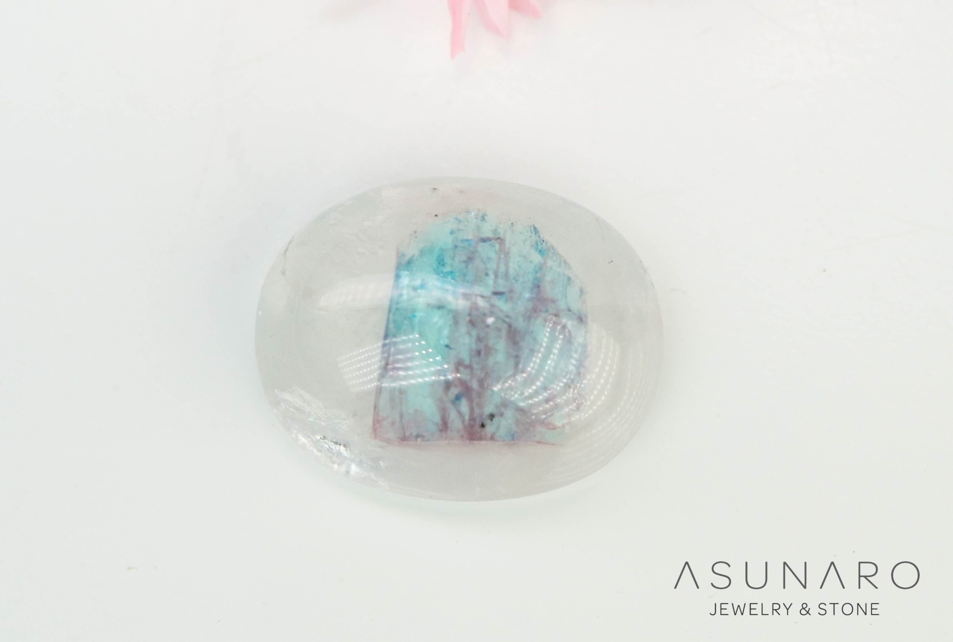 パライバトルマリンインクォーツ　カボション　ブラジル産 　1.84ct 【240523-2232】