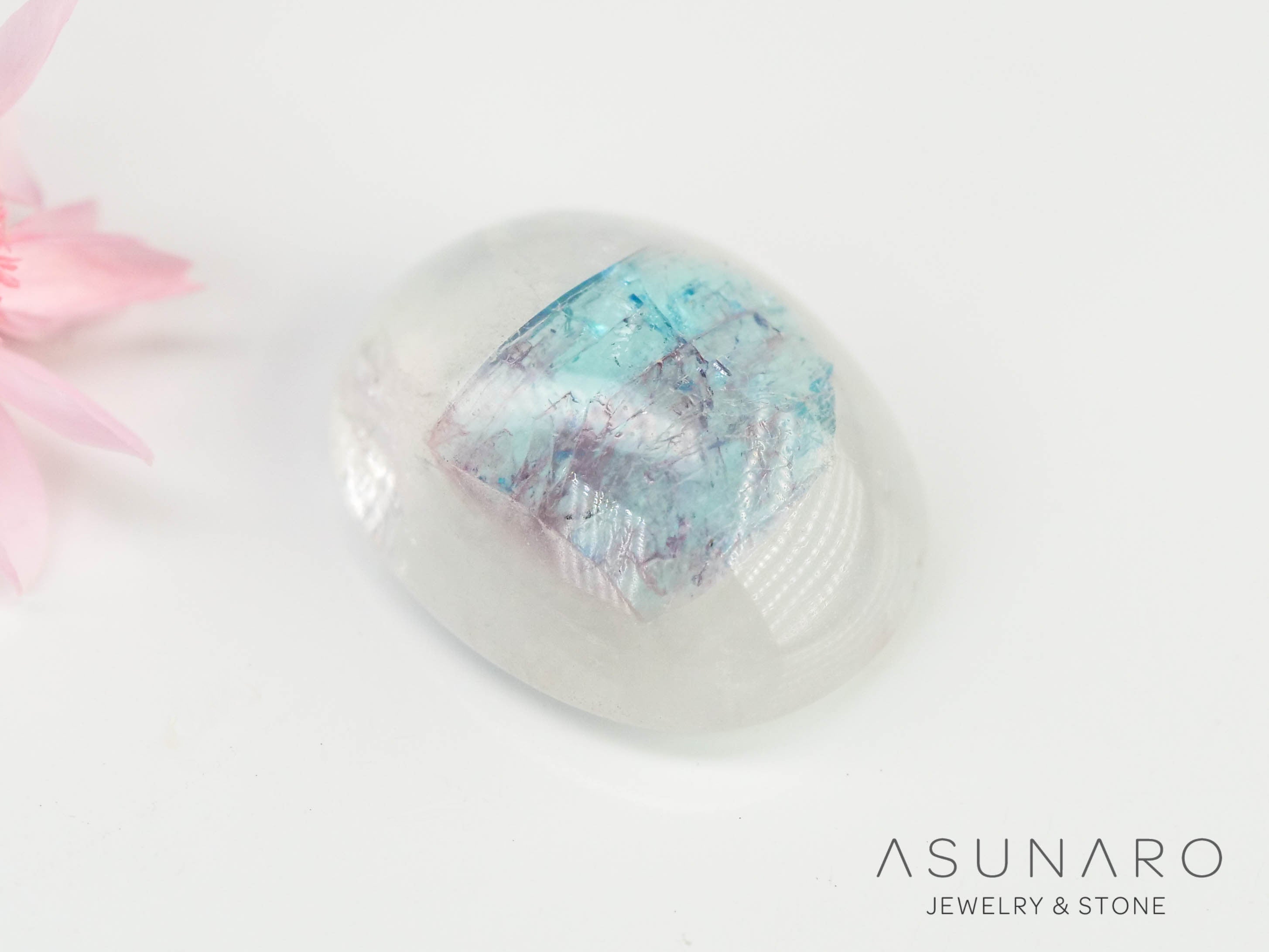 パライバトルマリンインクォーツ　カボション　ブラジル産 　1.84ct 【240523-2232】