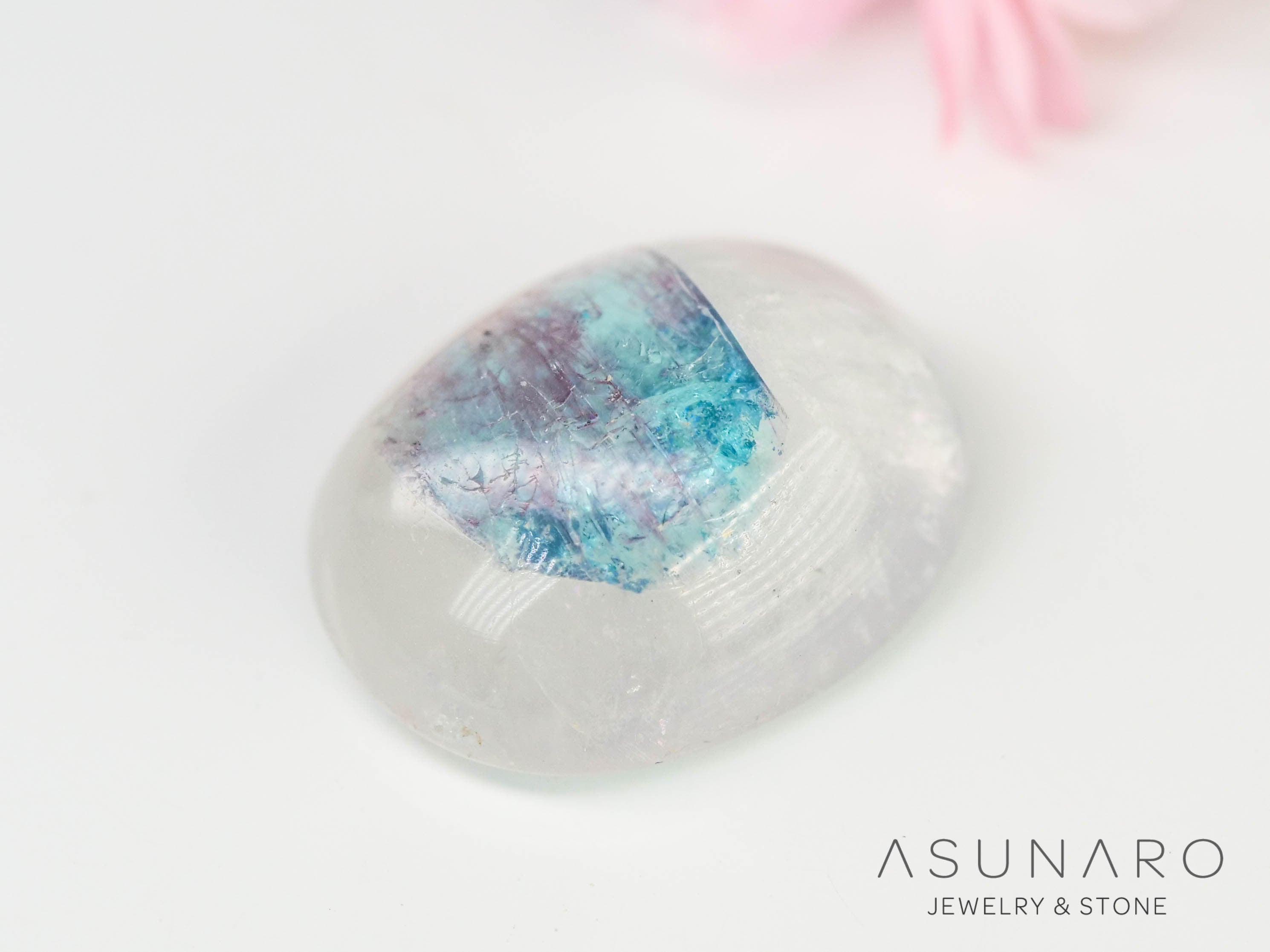 パライバトルマリンインクォーツ　カボション　ブラジル産 　1.84ct 【240523-2232】