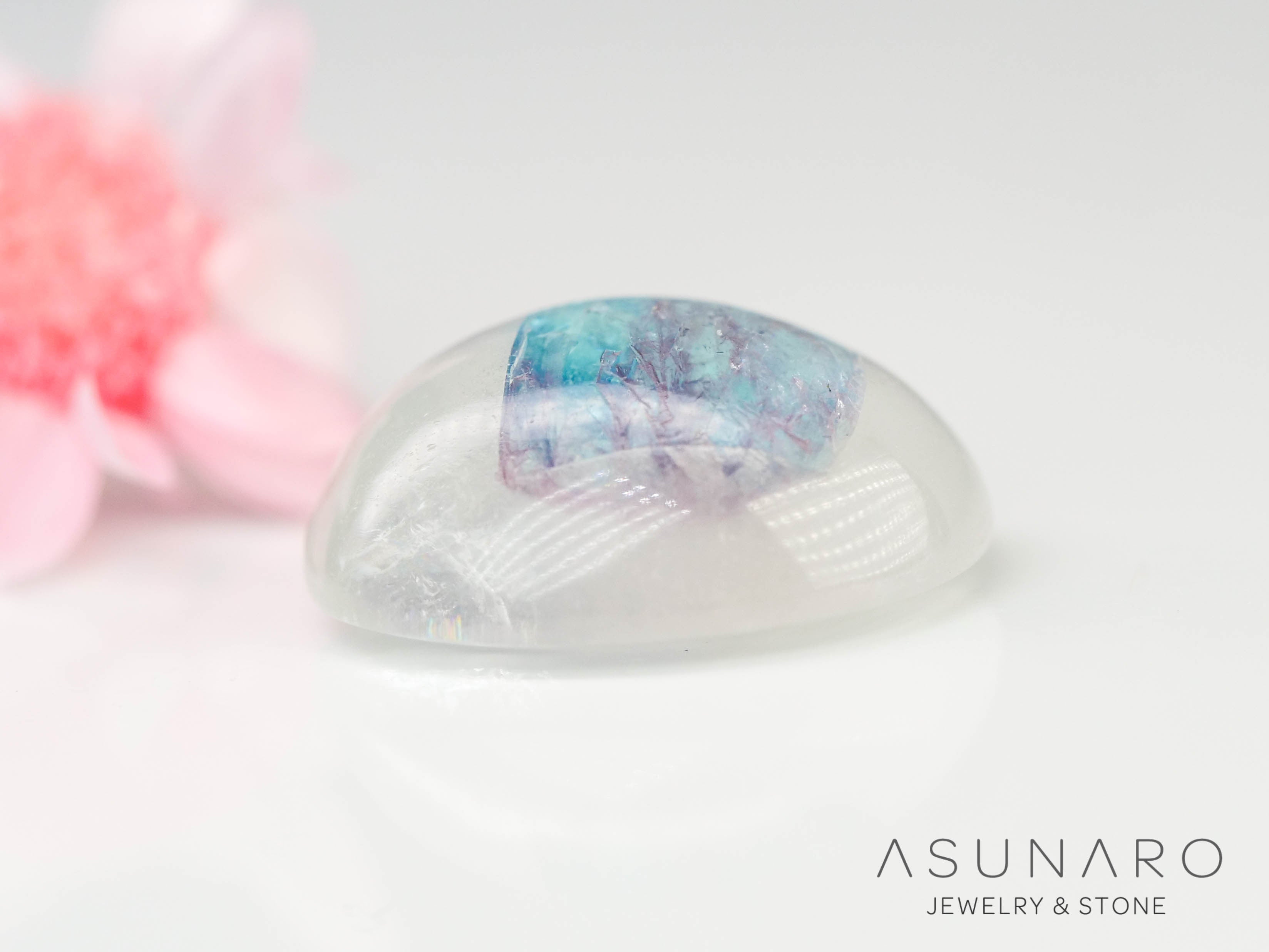 パライバトルマリンインクォーツ　カボション　ブラジル産 　1.84ct 【240523-2232】