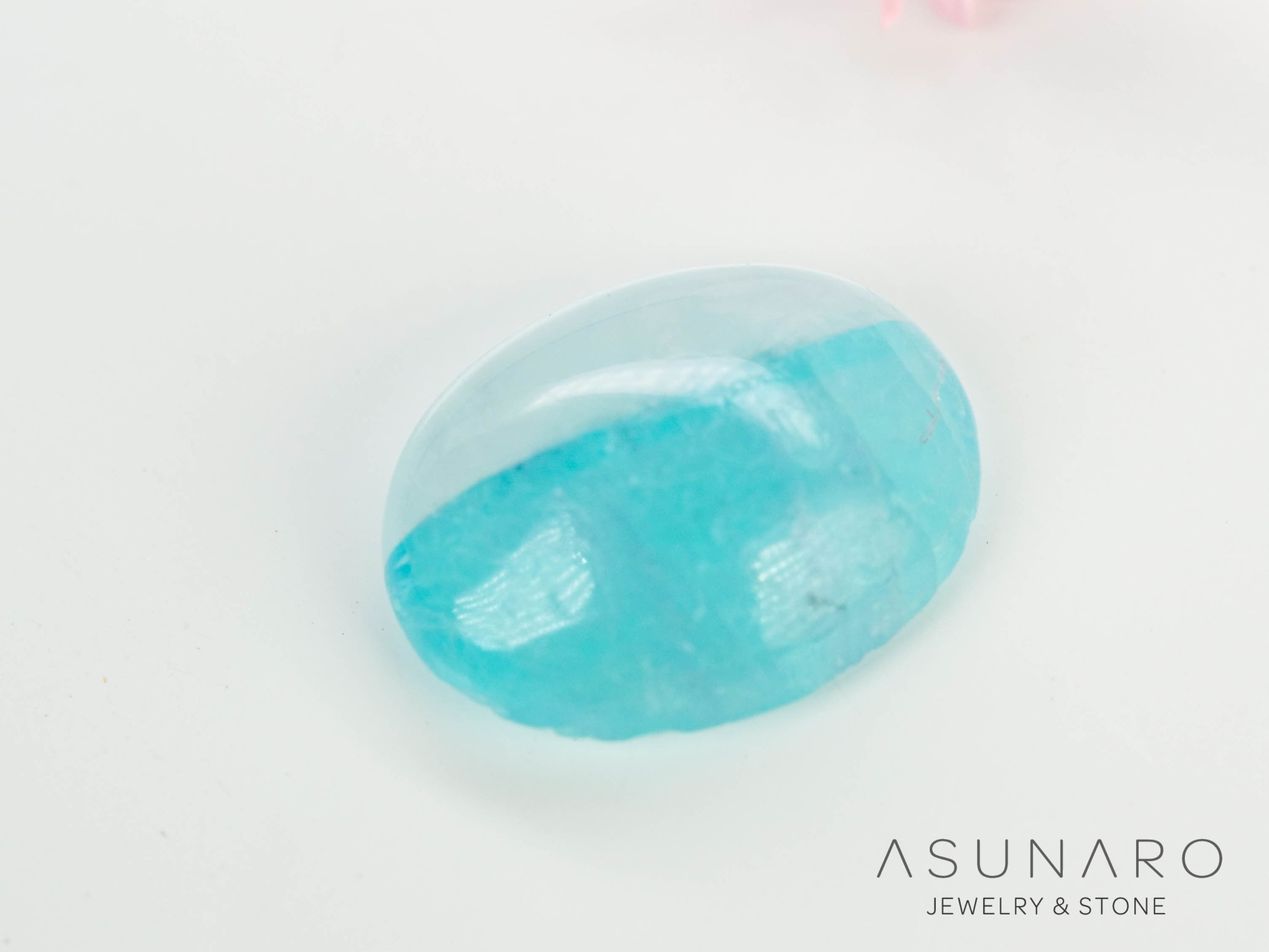 パライバトルマリンインクォーツ　カボション　ブラジル産 　1.22ct 【240523-2233】