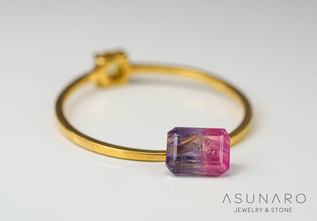 ライラックバイカラートルマリン　エメラルドカット　アフガニスタン産　0.71ct【240802-2306】