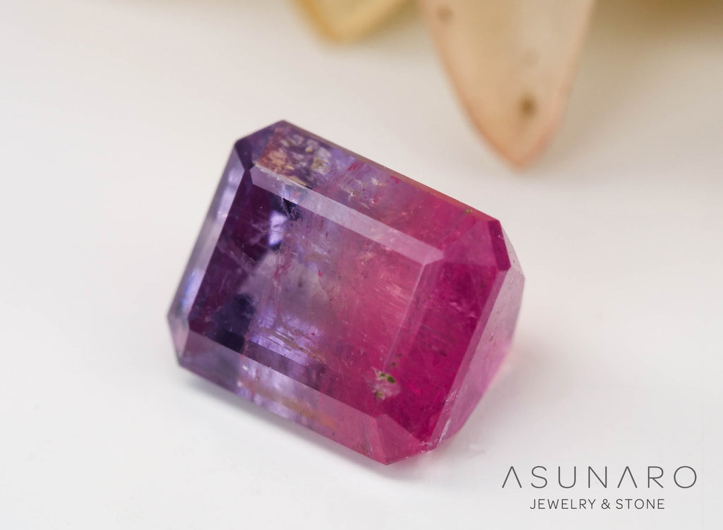 ライラックバイカラートルマリン　エメラルドカット　アフガニスタン産　1.11ct【240802-2308】
