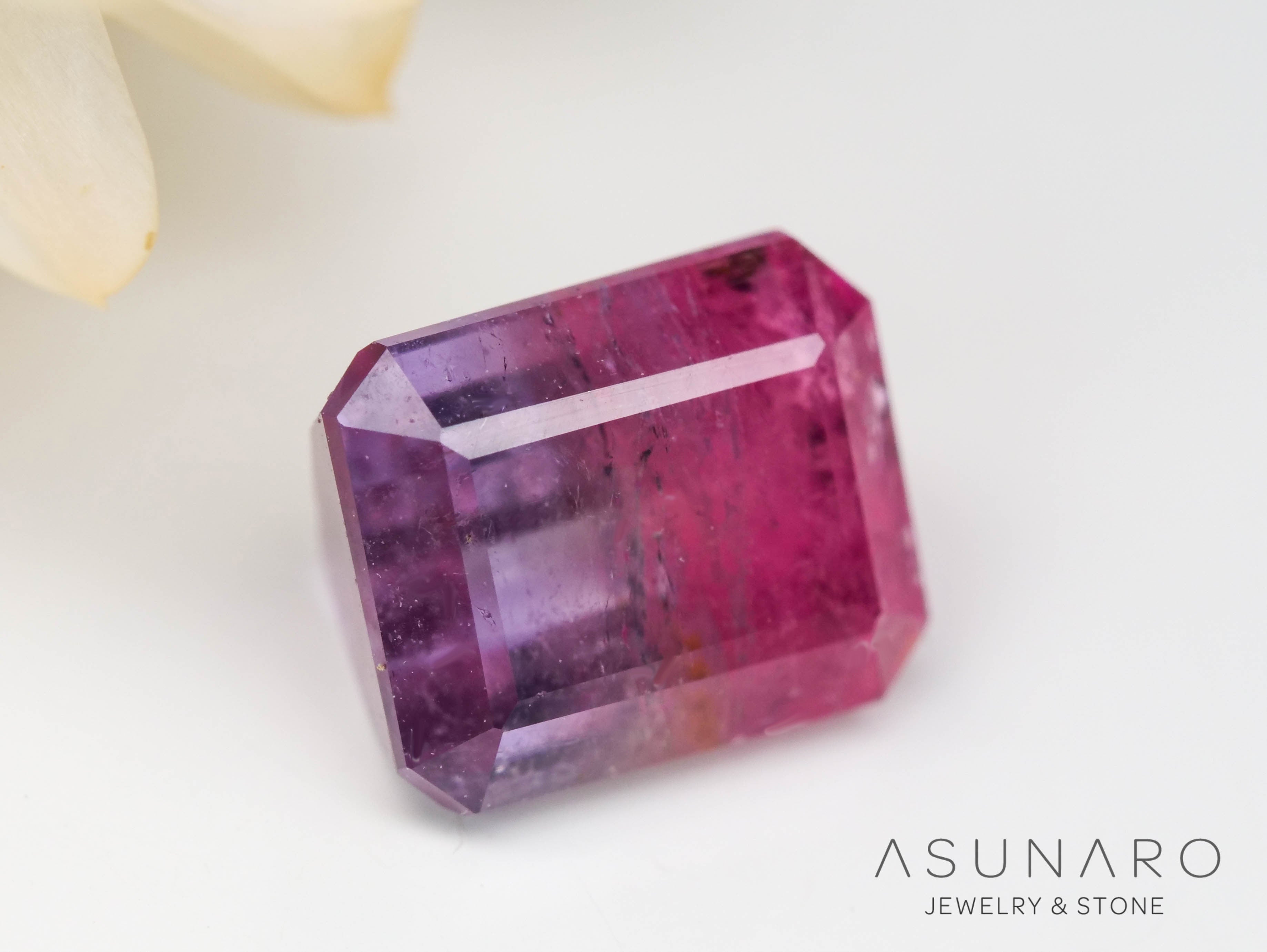 ライラックバイカラートルマリン　エメラルドカット　アフガニスタン産　1.13ct【240802-2312】