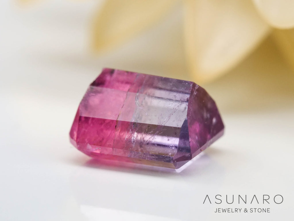 ライラックバイカラートルマリン　エメラルドカット　アフガニスタン産　1.13ct【240802-2312】