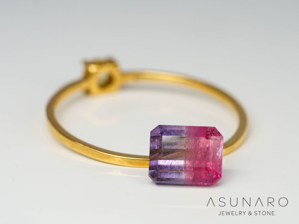 ライラックバイカラートルマリン　エメラルドカット　アフガニスタン産　1.13ct【240802-2312】