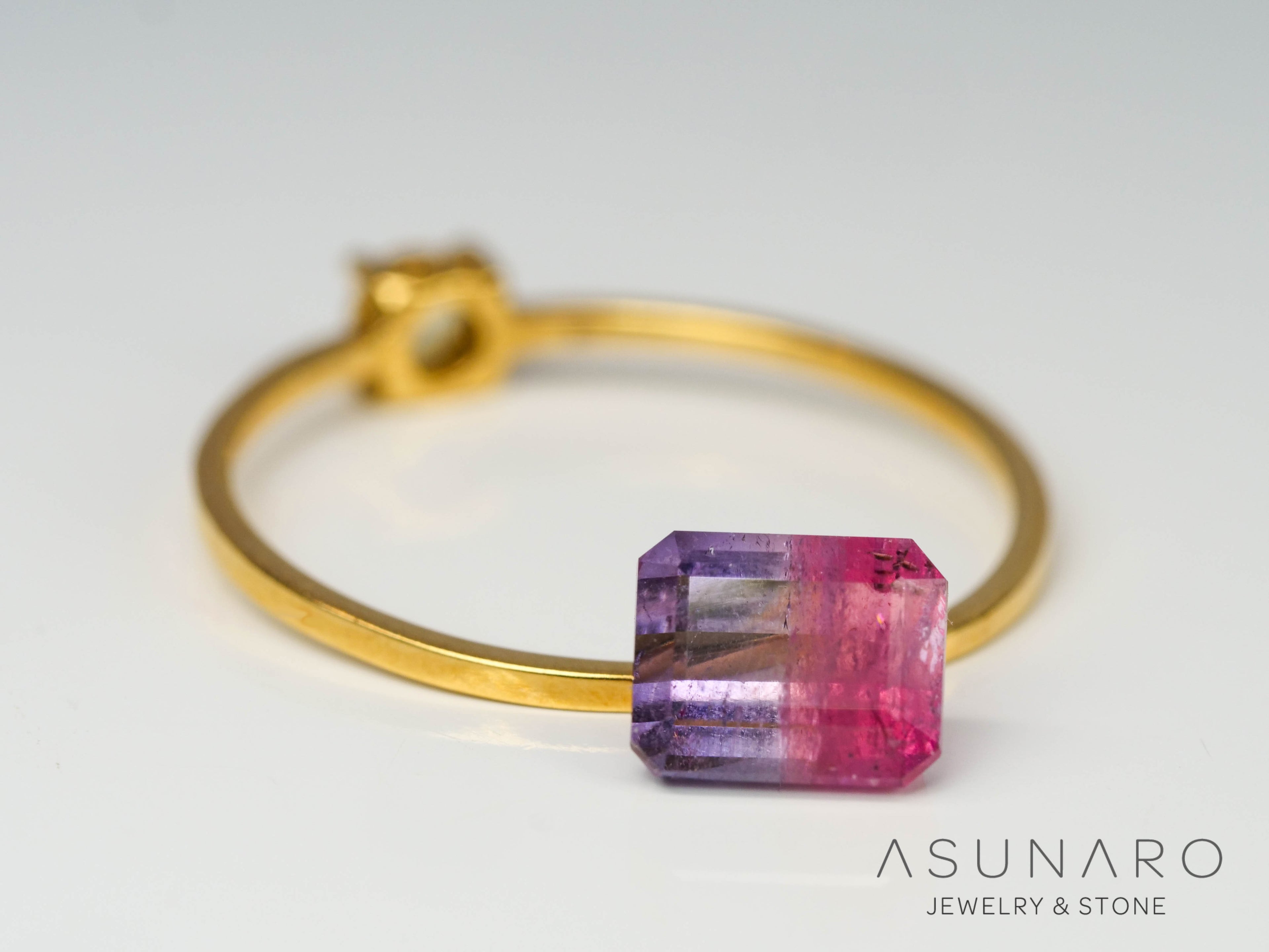 ライラックバイカラートルマリン　エメラルドカット　アフガニスタン産　1.13ct【240802-2312】